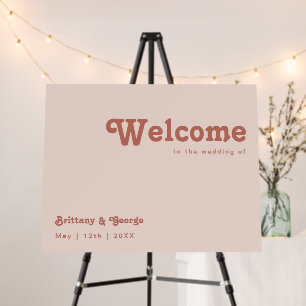 Simple Retro Vibes   Blush Pink Welcome Foam Board