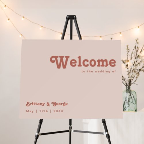Simple Retro Vibes  Blush Pink Welcome Foam Board
