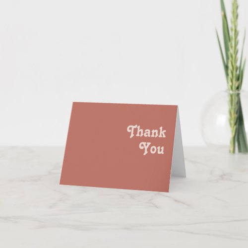 Simple Retro Vibes  Old Rose Folded Thank You Card
