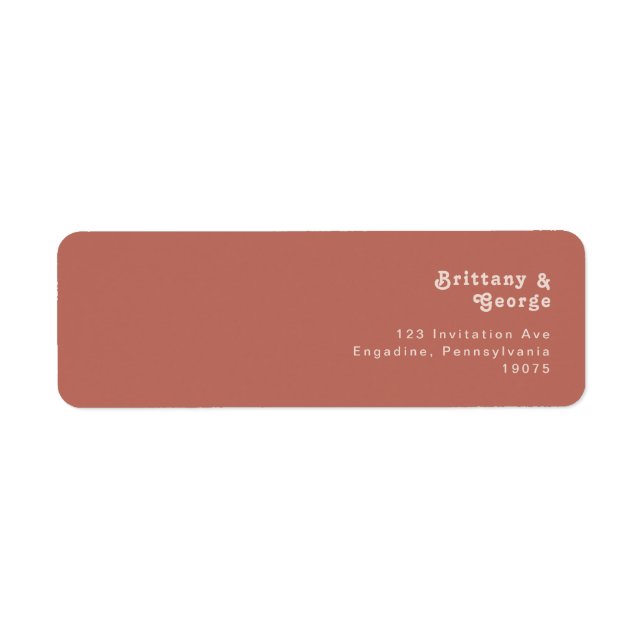 Simple Retro Vibes | Old Rose Return Address Label (Front)