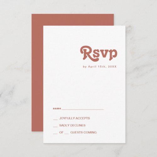 Simple Retro Vibes  Old Rose RSVP Card