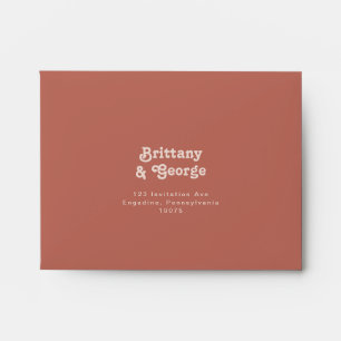 Simple Retro Vibes Old Rose Self Addressed RSVP Envelope