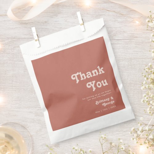 Simple Retro Vibes  Old Rose Thank You Favor Bag