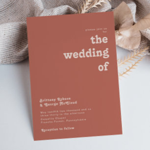 Simple Retro Vibes   Old Rose The Wedding Of Invitation