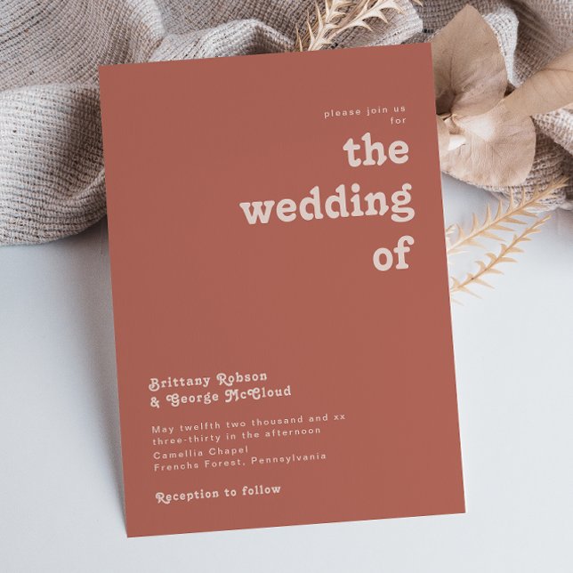 Simple Retro Vibes | Old Rose The Wedding Of Invitation (Creator Uploaded)