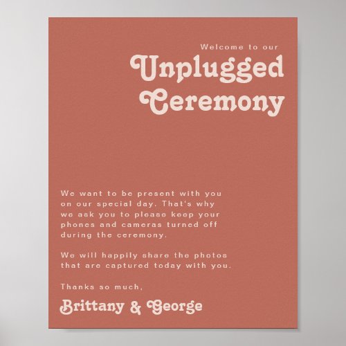 Simple Retro Vibes  Old Rose Unplugged Ceremony Poster