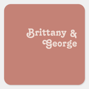 Simple Retro Vibes Old Rose Wedding Envelope Seals