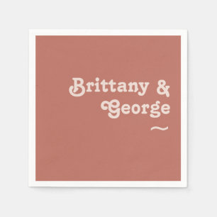 Simple Retro Vibes Old Rose Wedding Napkins