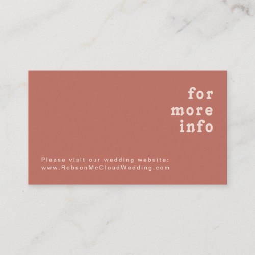 Simple Retro Vibes  Old Rose Wedding Website Enclosure Card