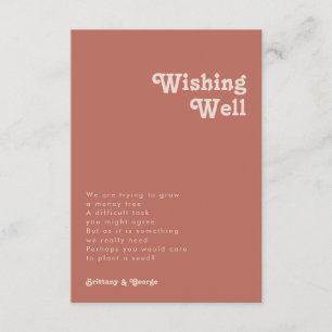 Simple Retro Vibes Old Rose Wedding Wishing Well Enclosure Card
