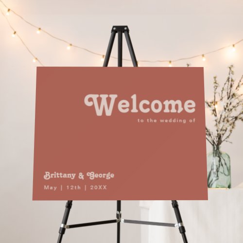 Simple Retro Vibes  Old Rose Welcome Foam Board