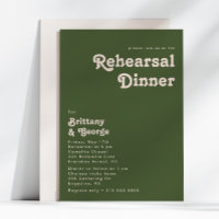 Simple Retro Vibes | Olive Green Rehearsal Dinner