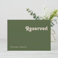 Simple Retro Vibes | Olive Green Reserved Sign