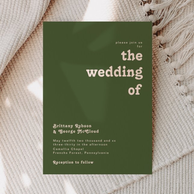 Simple Retro Vibes | Olive Green The Wedding Of Invitation (Creator Uploaded)