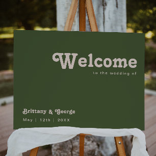 Simple Retro Vibes Olive Green Welcome Foam Board
