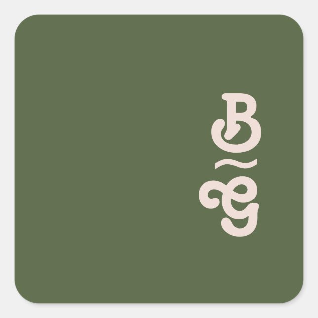 Simple Retro Vibes | Olive Monogram Envelope Seals (Front)