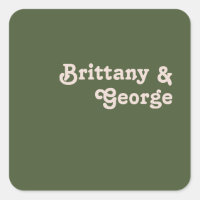 Simple Retro Vibes | Olive Wedding Envelope Seals