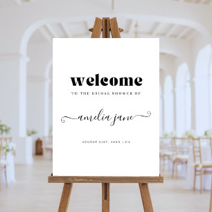 Simple Retro Whimsy Script Bridal Shower Welcome Foam Board