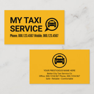 Simple Retro Yellow Taxi Driver Business Card