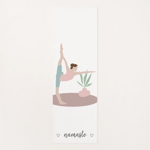 Simple retro yoga pose illustration namaste yoga mat