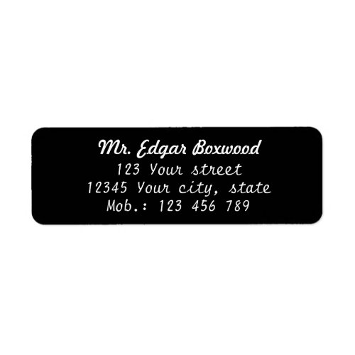 Simple Return Address Black Label