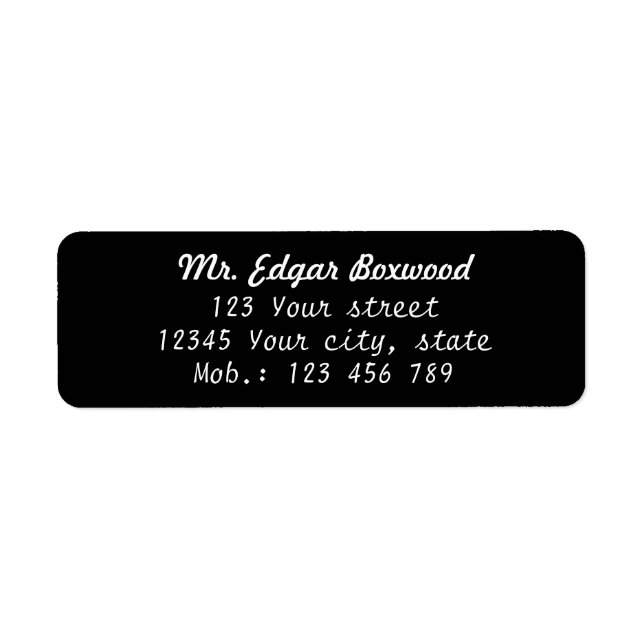 Simple Return Address Black Label (Front)
