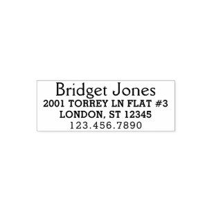 Simple Return Address Elegant Text 4 Lines Phone Self-inking Stamp