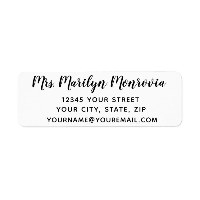 Simple Return Address Label (Front)