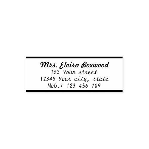 Simple Return Address Label with Lines Self_inking Stamp