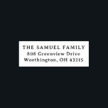 Simple return address self-inking stamp<br><div class="desc">Keep it simple with this return address stamp. The name and address in a soft serif font matches perfection with the Lea Delaveris Design classic plaid collection, but it can be used for a variety of mail all year long. Add a coordinating touch to your Christmas cards or just have...</div>