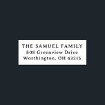 Simple return address self-inking stamp<br><div class="desc">Keep it simple with this return address stamp. The name and address in a soft serif font matches perfection with the Lea Delaveris Design classic plaid collection, but it can be used for a variety of mail all year long. Add a coordinating touch to your Christmas cards or just have...</div>