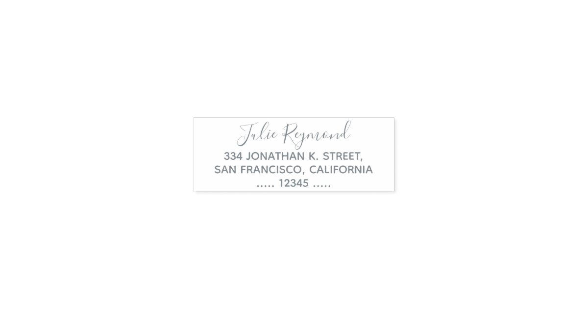 Address Label Cursive simple return address with elegant cursive name self-inking stamp | Zazzle