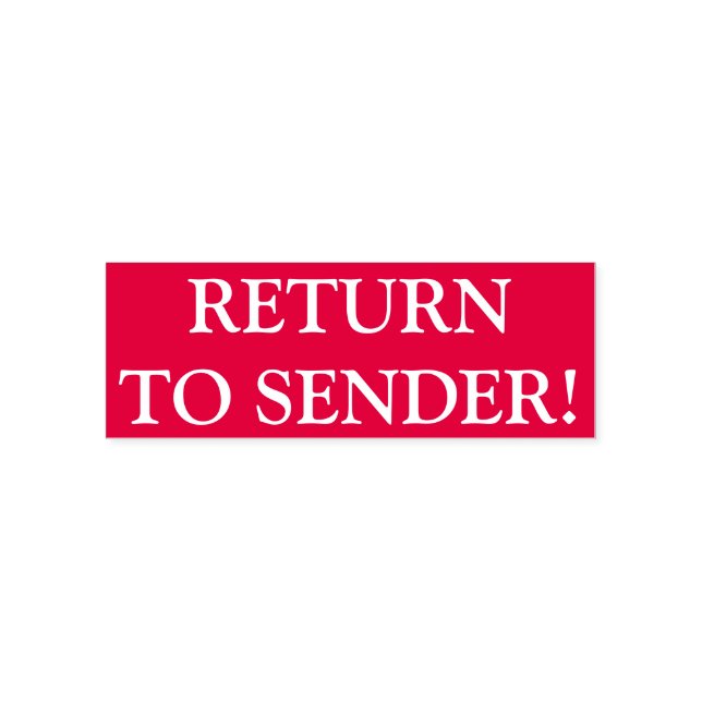 Simple "RETURN TO SENDER!" Rubber Stamp (Design)