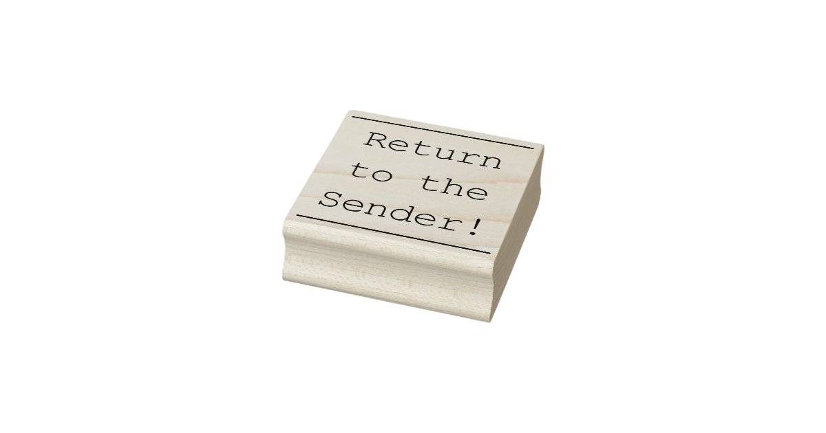Simple &ldquo;Return to the Sender!&rdquo; Rubber Stamp | Zazzle