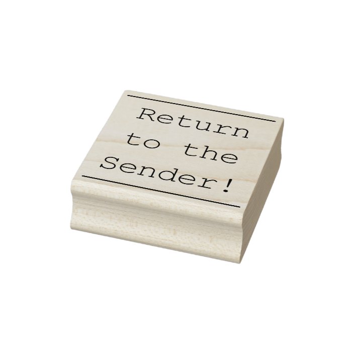 Simple "Return to the Sender!" Rubber Stamp | Zazzle.com