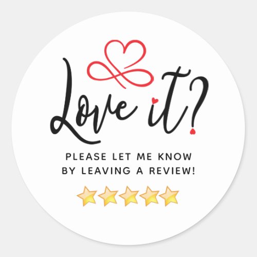 Simple Review Request Classic Round Sticker