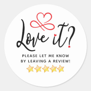 Simple Review Request Classic Round Sticker