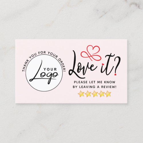 Simple Review Request Logo Business Card