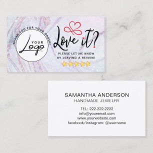 Simple Review Request Logo Business Card