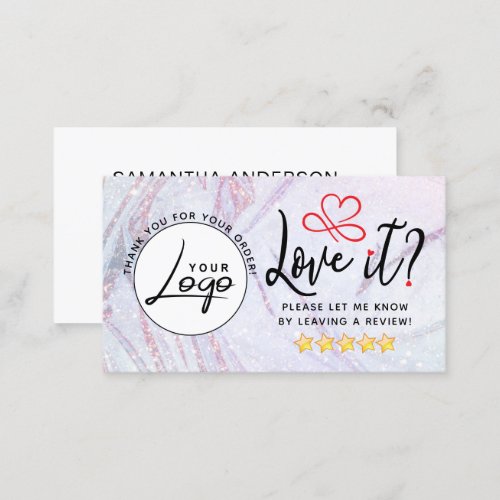 Simple Review Request Logo Business Card