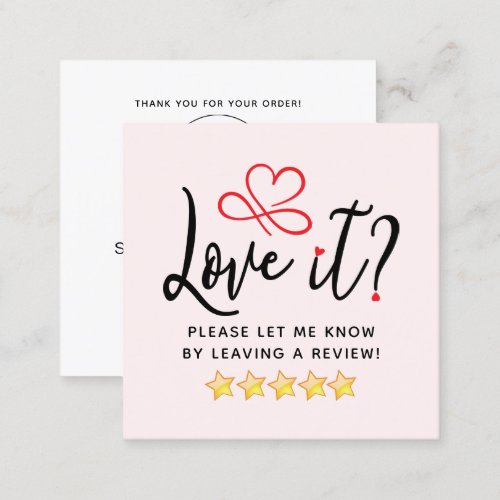 Simple Review Request Logo Square Business Card