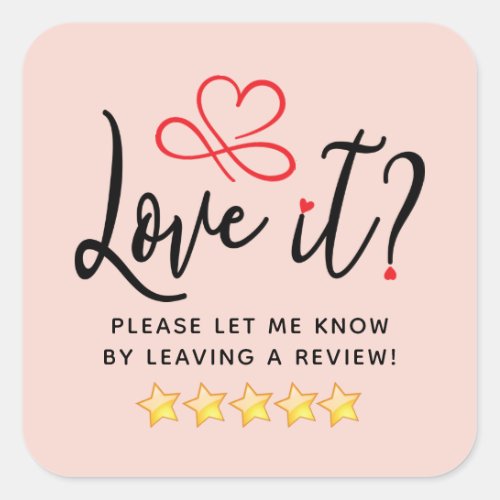 Simple Review Request Square Sticker