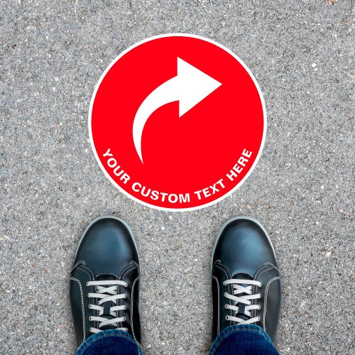 Simple Right Turn Arrow Red Directional Floor Decals