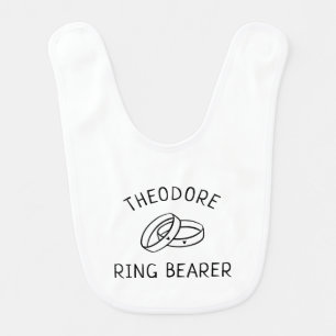 Simple Ring Bearer Personalized Cute Bridal Party Baby Bib