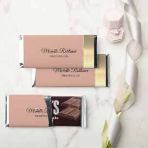 Simple Roasted Peach Metallic Hershey Bar Favors