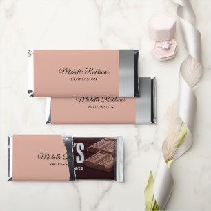 Simple Roasted Peach Metallic Hershey Bar Favors