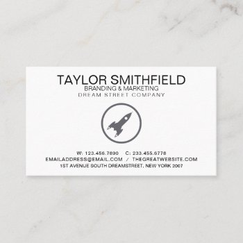Simple Rocket Modern Professional Business Card by TwoTravelledTeens at Zazzle