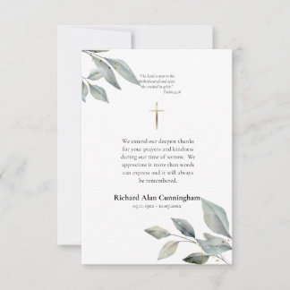 Simple Roman Catholic Christian Funeral Thank You Card