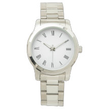 Simple Roman Numeral Stainless Steel Watch