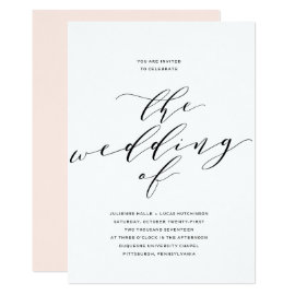 Simple Romance Calligraphy Wedding Invitation